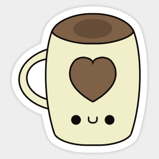 Cute Cup Of Coffee - Kawaii Coffee Sticker